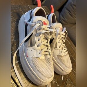 Nike Court Vision White and Coral Sneakers😎